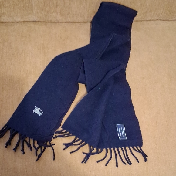 Burberry Dark Blue Scarf with Fringe